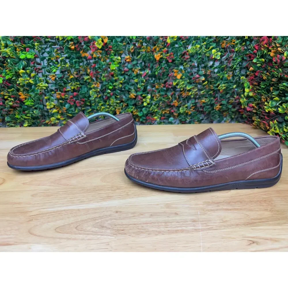 Ecco Classic Moc 2.0 Loafer Moccasin Shoes Genuine Leather Brown EUR‎ 44 US 11